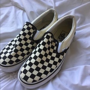 Brand New White Checkered Vans